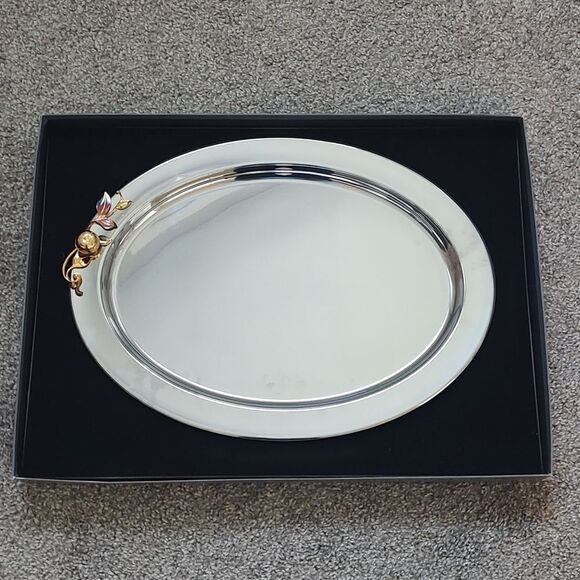 Oneida Made In U.S.A. Mixed Metal‎ 18/8 Stainless Serving Tray In Original Box - Picture 11 of 11